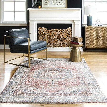Nuloom Galilea Mottled Mast Medallion Area Rug 4ft x 6ft KKST02A-406